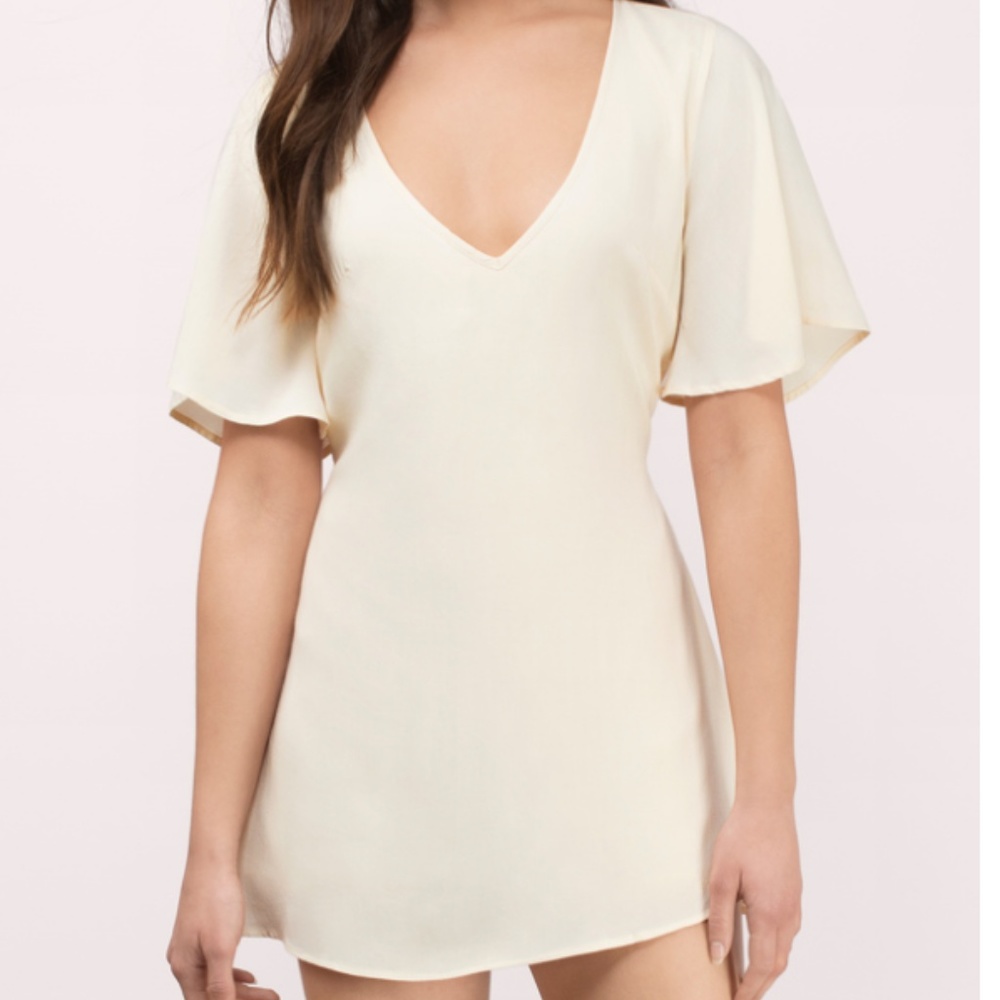Tobi Lace Open Back Deep V Neck Mini Dress [NEW]